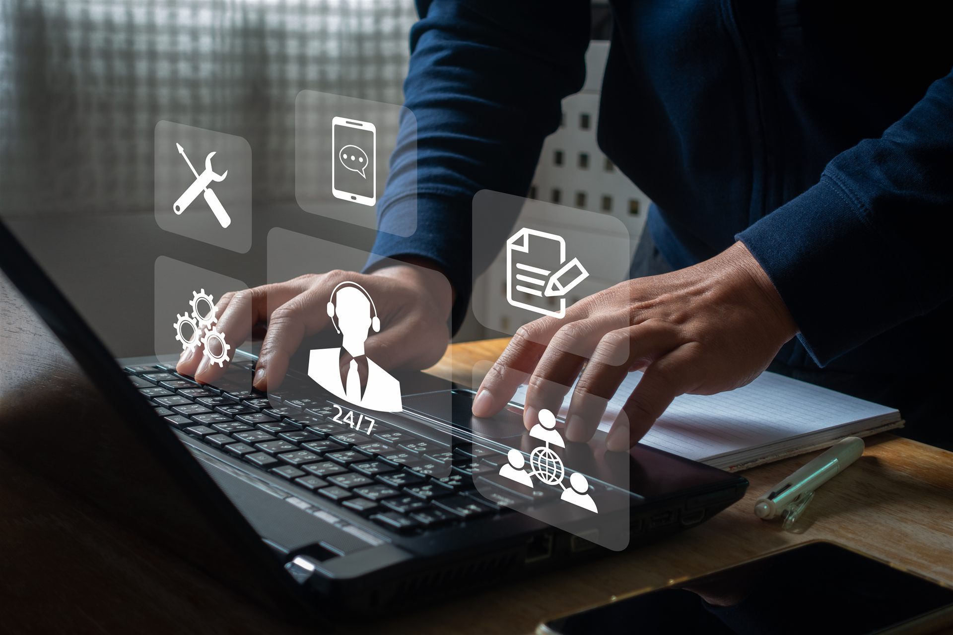 Zespół wsparcia IT korzystający ze zdalnego dostępu TeamViewer
